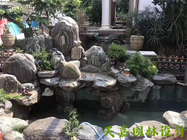 淮安假山流水喷泉鱼池制作