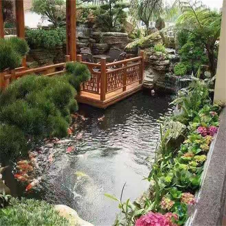 淮安庭院设计鱼池假山建造图